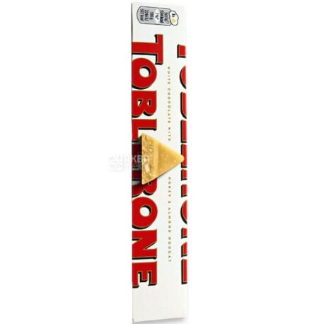 Toblerone, 100 г, Тоблерон, Белый шоколад с нугой из меда и миндаля