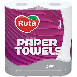Ruta Universal, 2 рул., Паперові рушники Рута, 2-шарові, 11 м, 62 аркуші, 185 х 225 мм