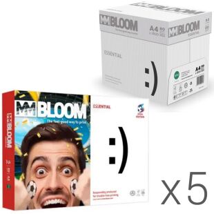 MM BLOOM Essential, Упаковка 5 шт. х 500 аркушів, Блум Есеншіал, Папір офісний, клас С, А4, 80 г/м2