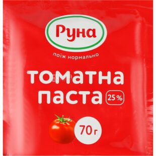 Руна, 70 г, Паста томатная, сашет