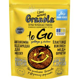 Good Morning, to Go, 140 г, Гуд Монінг, ту Гоу, Гранола вівсяна у формі печива з медом, Фінік-Кокос