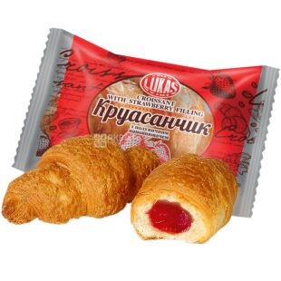 Lukas, 1,44 кг, Лукас, Круаcанчик з полуничним наповнювачем, в індивідуальній упаковці