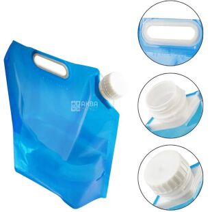 Каністра пакет для води м'яка 4,5 л PET з ручкою, трансформер, ViO PE-T 5l