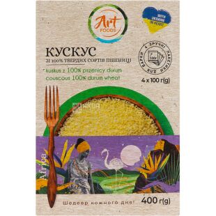 ArtFoods, 4*100 г, Крупа, Кускус пшеничный