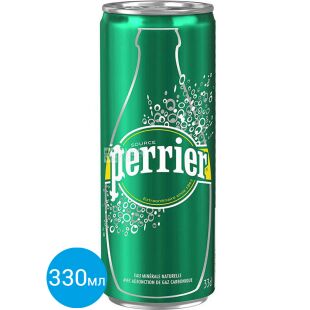 Perrier, 0,33 л, Пер'є, Вода мінеральна газована, ж/б