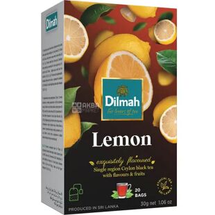Dilmah Lemon, 20 шт. х 1,3 г, Дилма, Чай черный с лимоном