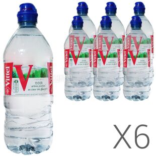 Vittel Спорт, 0,75 л, Упаковка 6 шт., Вітель, Вода мінеральна негазована, ПЕТ