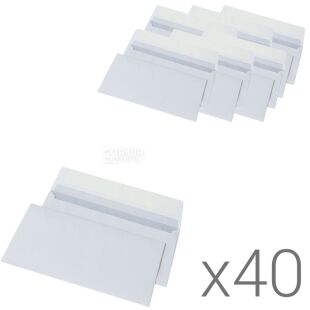 Optimail, Конверт Е65 (0+0) офсет, 40 упаковок х 25 шт., прямой, 80 г/ м2, самоклеющийся с отрывной лентой