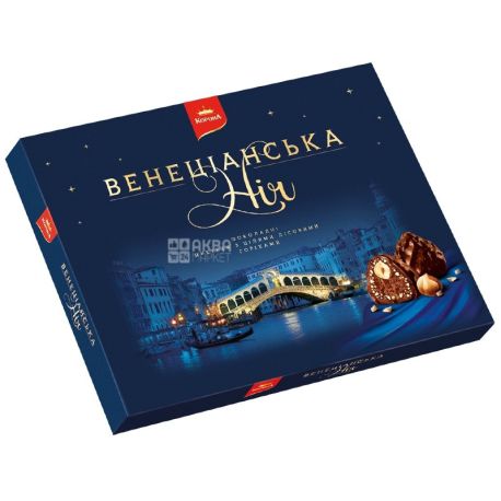 Корона Венецианская ночь, 154 г, шоколадные конфеты, С целыми лесными орехами, м/у