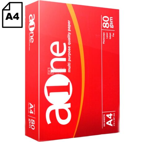 A-One, 500 л., Офисная бумага, А4, класс В+, 80 г/м2