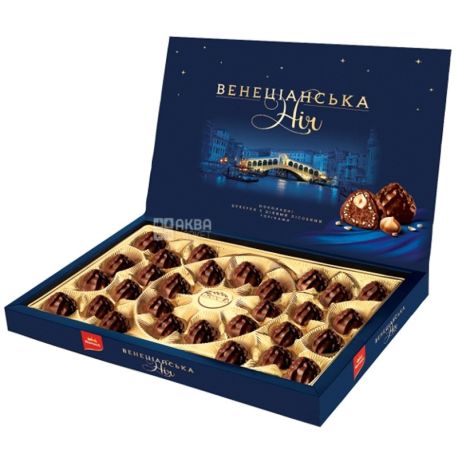 Корона Венецианская ночь, 154 г, шоколадные конфеты, С целыми лесными орехами, м/у