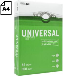 Smart Line Universal, 500 аркушів, Смарт Лайн Папір офісний білий, Клас В, 80г/м2