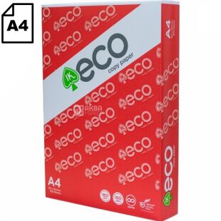 ECO, 500 листов, Эко, Бумага офисная белая, А4, класс С+, 80 г/м2