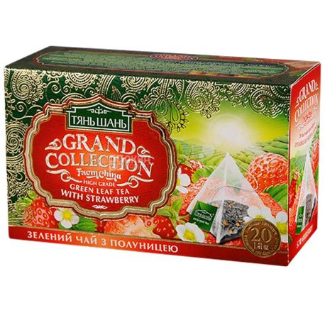 Тянь Шань, Strawberry, 20 пак., Чай Клубника, зеленый