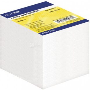Economix, 1000 шт., Економікс, Папір для записів, білий, не склеєний, 90х90 мм