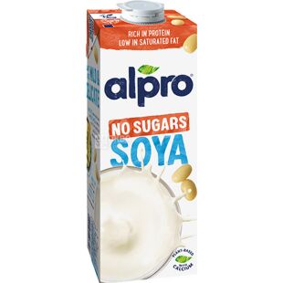 Alpro, Soya No sugars, 1 л, Алпро, Соевое молоко без сахара и лактозы, витаминизированное