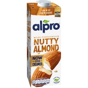 Alpro Nutty Almond, 1 л, Алпро, Мигдальне молоко, оригінальне, низькокалорійне