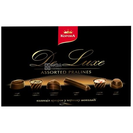 Crown, 146 g, sweets, in dark chocolate, De Luxe