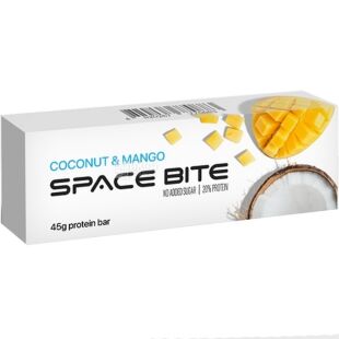 Space Bite Coconut-Mango, 45 г, Спейс Бит, Батончик протеиновый Кокос-Манго, без сахара