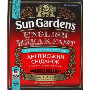 Sun Gardens English Breakfast, 100 шт. х 2 г, Сан Гарденс Английский завтрак, Чай черный, мелколистовой 