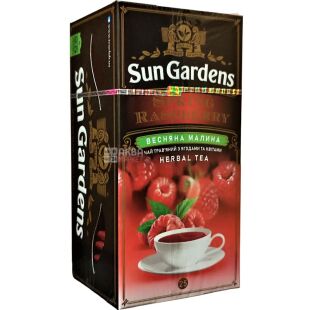 Sun Gardens Spring Raspberry, 25 шт. х 1,7 г, Сан Гарденс Весенняя малина, Чай травяной с каркаде, яблоком, малиной и шиповником