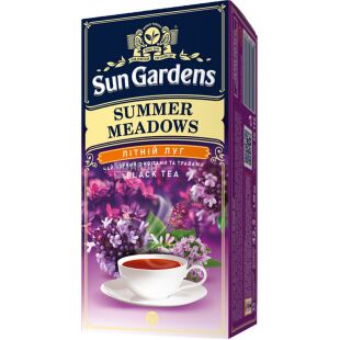 Sun Gardens Summer Meadows, 25 шт. х 1,7 г, Сан Гарденс Летний Луг, Чай черный с цветами и травами