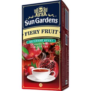Sun Gardens Fiery Fruit, 25 шт. х 1,5 г, Сан Гарденс Вогняний фрукт, Чай чорний з фруктами