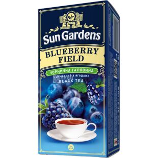 Sun Gardens Blueberry Field, 25 шт. х 1,5 г, Сан Гарденс Черничное поле, Чай черный с ягодами