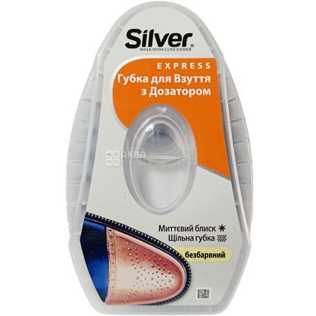 Silver, Губка Сильвер гель-блеск, с дозатором силикона, бесцветная