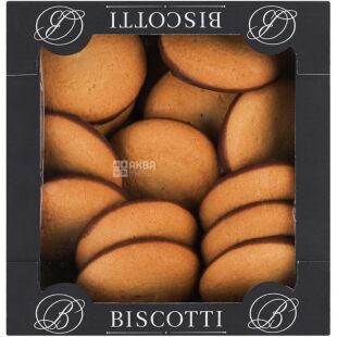 Biscotti Lorenzo, 400г, Біскотті Лоренцо, Печиво пісочне, з шоколадно-кремовою начинкою