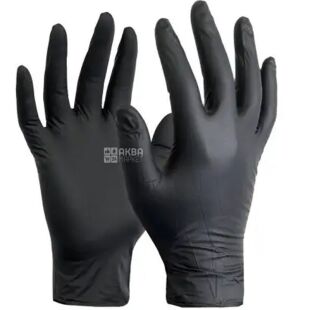 Mercator IDEALL NITRILE Moto Long, 100 шт., Розмір L, Меркатор, Рукавички нітрилові суперміцні подовжені, неопудрені, чорні