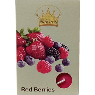 Pragnis, Свеча-таблетка ароматизированная, Красные ягоды, 6 шт.
