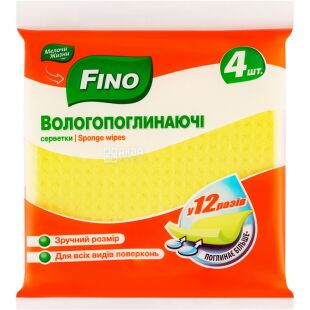 Fino, 4 шт., Серветки вологопоглинаючі Фіно, 157 х 160 мм, в асортименті