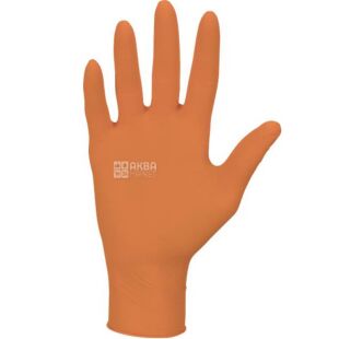 Mercator Medical Nitrylex, 100 шт., Розмір S, Меркатор, Рукавички нітрилові, без пудри, помаранчеві