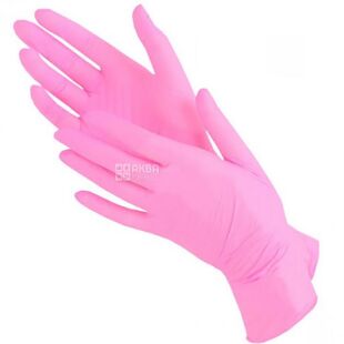 Mercator Nitrylex Pink, 100 шт., Розмір XS, Меркатор, Рукавички нітрилові, неопудрені, рожеві