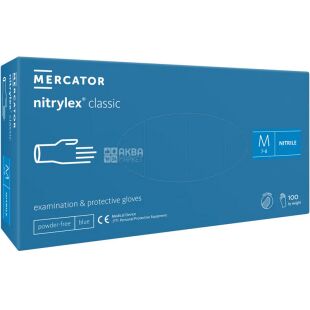 Mercator Nitrylex Classic, 100 шт., Розмір M, Меркатор, Рукавички нітрилові, неопудрені, блакитні
