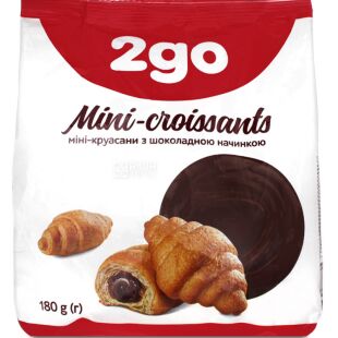 2go, 180 г, ТуГоу, Мини-круассаны с шоколадной начинкой