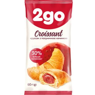 2go, 60 г, ТуГоу, Круасан з полуничною начинкою 