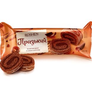 Roshen, 180 г, Рошен, Рулет бисквитный Пражский