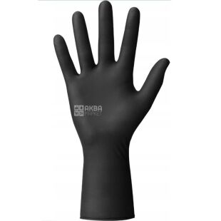 Mercator IDEALL NITRILE Moto Long, 100 шт., Размер М, Меркатор, Перчатки нитриловые суперпрочные удлиненные, неопудренные, черны