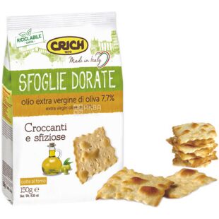 Crich Sfoglie Dorate, 150 г, Крич, Печенье крекер Дорате, с оливковым маслом