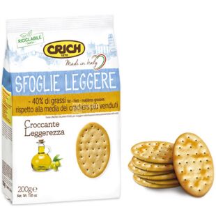 Crich Sfoglie Leggere, 200 г, Крич, Печиво крекер Легер, з оливковою олією