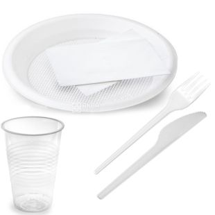 Lux, Набор одноразовой посуды №165, на 6 персон