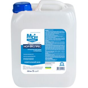 MDM НОР-Экспресс, 5 л, Средство дезинфекционное для кожи и поверхностей, спиртовое, 55%