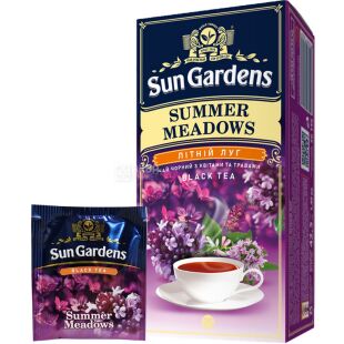 Sun Gardens Summer Meadows, 25 шт. х 1,7 г, Сан Гарденс Літній Луг, Чай чорний з квітами та травами