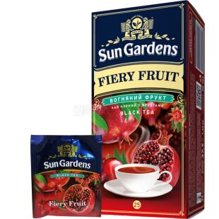 Sun Gardens Fiery Fruit, 25 шт. х 1,5 г, Сан Гарденс Вогняний фрукт, Чай чорний з фруктами