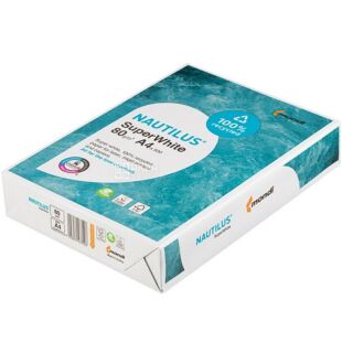 Mondi NAUTILUS Super White, 500 аркушів, Папір офісний А4, білий, клас А, 80 г/м2