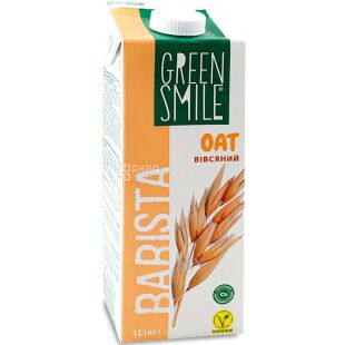 Green Smile, Barista, 1 л, Грин Смайл Бариста, Напиток овсяный, ультрапастеризованный, 2,5 %
