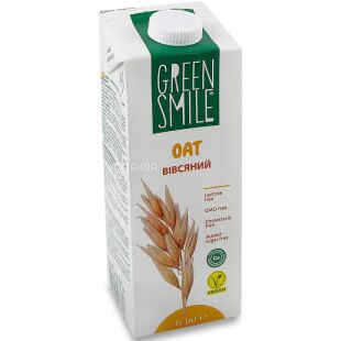 Green Smile, 950 мл, Грін Смайл, Молоко вівсяне безлактозне, 2,5%
