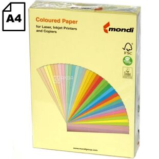 Mondi Niveus Color, 500 аркушів, Папір офісний А4, жовтий, 80г/м2